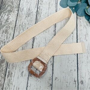 Verdusa Square Buckle Boho Straw Belt